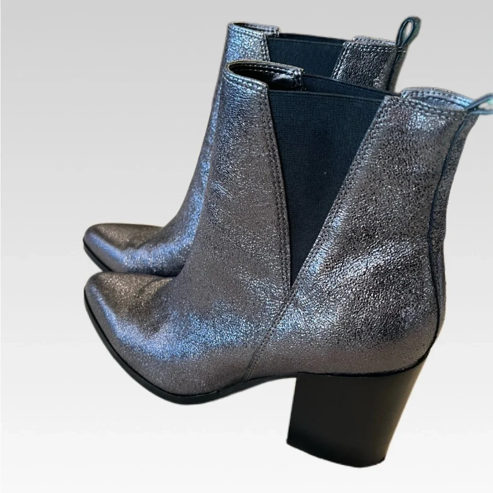 Ivanka Trump Shimmering Silver Ankle Booties size 7.5